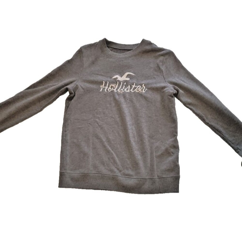 Hollister Women's Sweatshirt, Grey, Medium